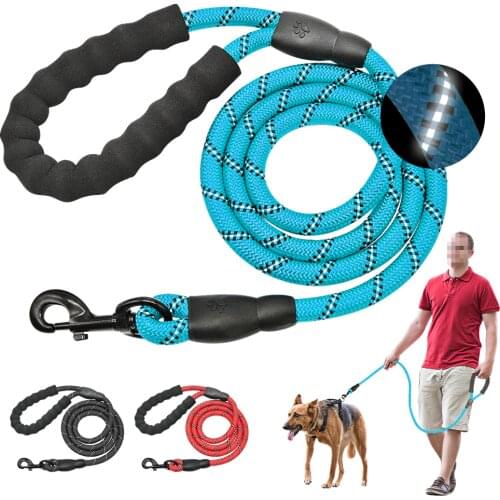 Reflective Large Dog Leash Nylon Rope Pet Running Tracking Leashes Long Lead Dog Mountain Climbing Rope For Medium Large Big Dog