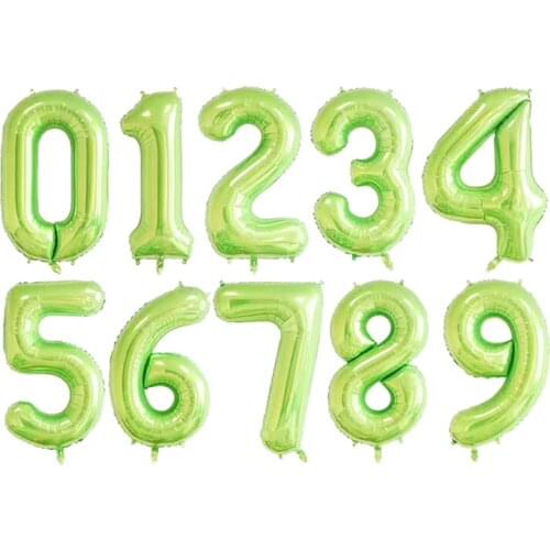 40 inch Green Foil number balloon 1 2 3 4 5 Number Digit Helium foil Ballons Baby Shower Birthday Party Wedding Decor Balls