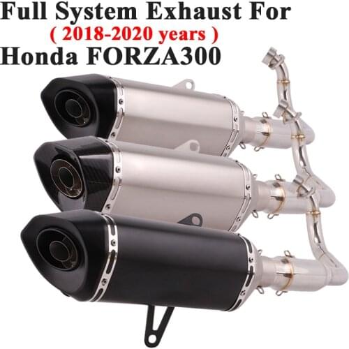 Full System Motorcycle Exhaust Escape For Honda FORZA 300 forza300 2019 Modified Carbon Muffler DB Killer Front Middle Link Pipe