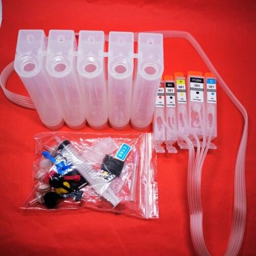 YOTAT 5color BCI-380XL BCI-380 BCI380 CISS Ink Cartridge for Canon PIXUS TR703/TR7530/TR8530/TS6130/TS6230/TS6330/TS7330/TS8130