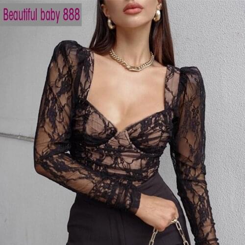 Meqeiss Elegant Lace High Streetwear Women Tshirt Chic Double Layer Stacked Skinny E-Girl Clothes 2021Sexy Stitch Club Wild Tees