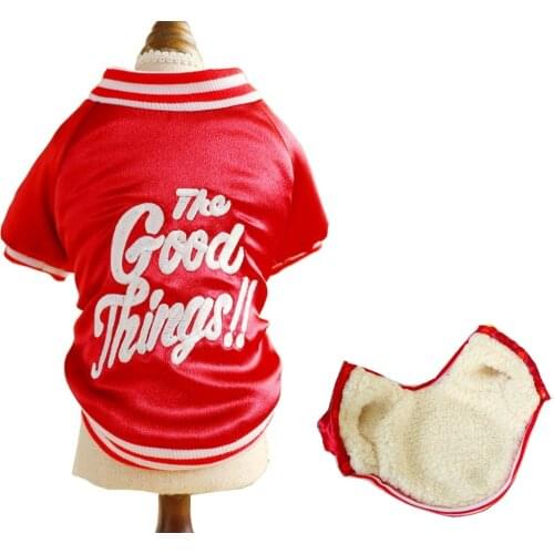 Winter Coat for Dogs Red Fleece Liner Dog Clothes Teddy Jacket for Dogs XS S M L XL