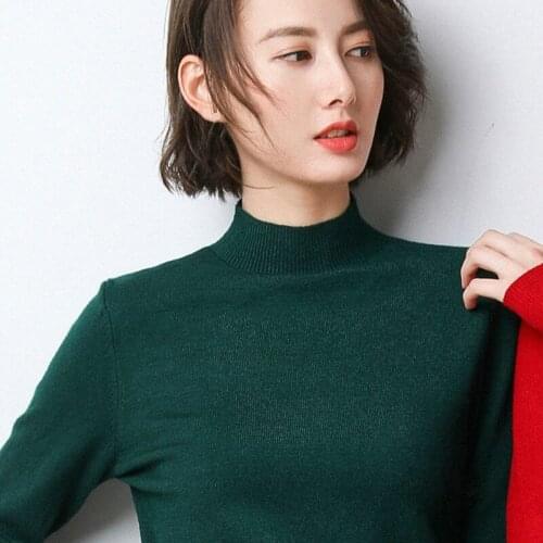 Winter Green Vintage Sweaters Girls Thick Slim Knitwear Cute Oversized Wool Sweater Women Pullover Ladies Knitted Turtleneck Top