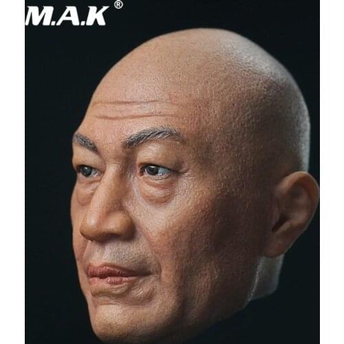 1/6 Scale S-02 Shi Zhaoqi Head Sculpt Chinese Bald Actor Head Carved Model Toys for 12 inches Male Action Figure Body