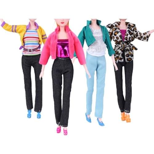 1 PCS Handmade Fashion Outfit T-shirt Coat Leggings Trousers Accessories Clothes For Doll Cartoon Cute Pattern Toy