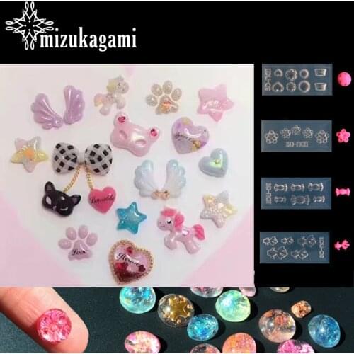 1pcs UV Resin Jewelry Liquid Silicone Mold Goldfish Heart Sugar Resin Charms Molds For DIY Intersperse Decorate Making Jewelry