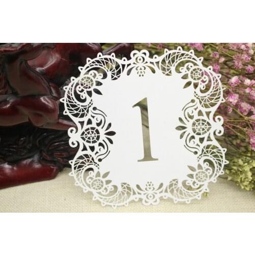 10pcs/set White Hollow Cut Table Number Cards 1-10 Wedding Supplies Table Centerpiece Decorations Wedding Engagement Party Decor