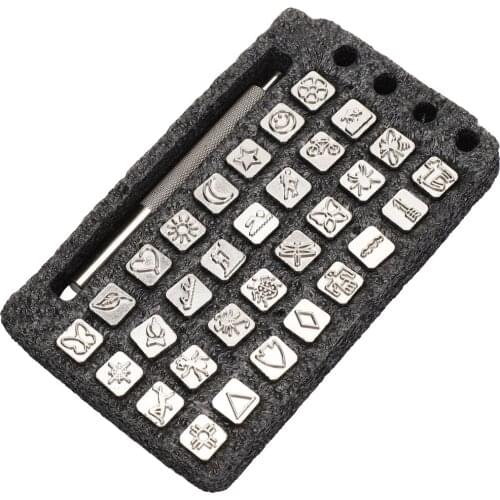 32Pcs/Set Printing Tools Leather Craft Animal Plant Zinc Alloy Material DIY Stamp Punch