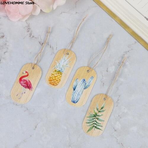 50pcs Gift Paper Tags Flamingo Pineapple Paper Hang Tags Gift Box Paper Cards DIY Label Handmade Garment Tags Party Decoration