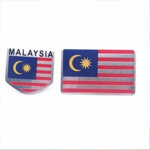 Automobile Motorcycle Exterior Accessories Malaysia National Flag Aluminum Alloy Car Stickers