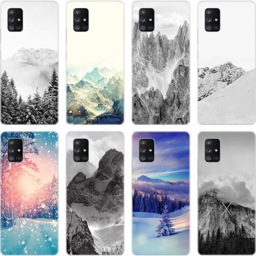 Black And White Mountain Case for Samsung Galaxy A10 A21 A30 A50 A70 S A20 E A40 A01 A11 A31 A41 A51 A71 A81 A91 Silicone Cover