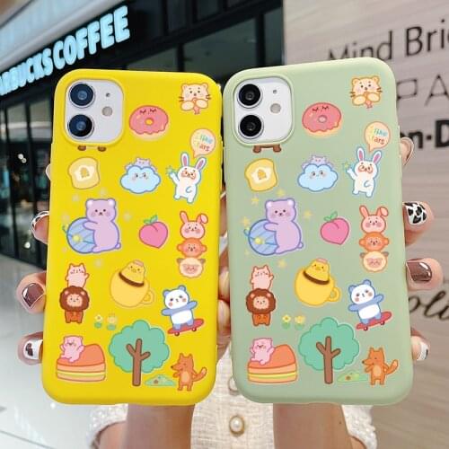Color Phone Case For Iphone 12 Mini Pro 5 6 7 8 11 Pro Max X XS XR Plus Candy Soft Back Cover Coque