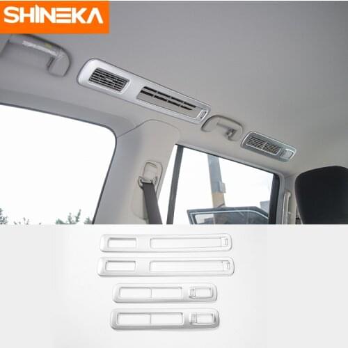 SHINEKA Rear Air Vent Decorative Trim Top Outlet Cover for Nissan Patrol 2017 Interior Accessories ABS 4pcs