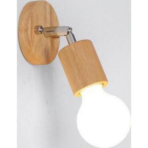 Solid Wood Turn Positioning Wall Lamp Holder E27 Creative Personality Diy Led Wall Light Decorate Bed led Lighting