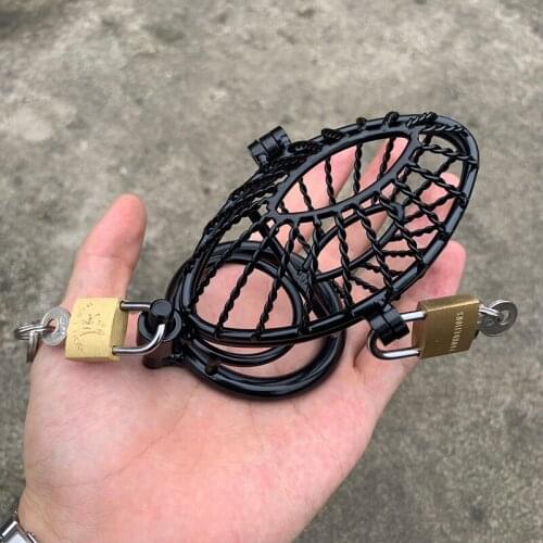 Double Lock Open Design Chastity Cage Device Cock Cage With Rings Penis Ring Lock Bondage Sex Toys For Men Sex Shop Proucts 18