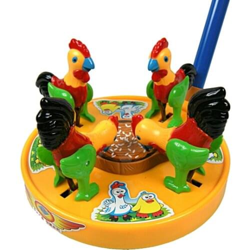 The chicken peck rice toy Push The Chicken Peck Rice Toddler Educational Toys Childrens Single-rod Hand-pushed Toy Unisex