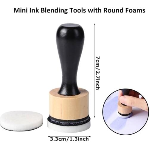 Mini Ink Blending Tools with Round Foams Refills for DIY Ink Stamp Stencil Albums Painting Craft Art Drawing Scrapbooking Tool