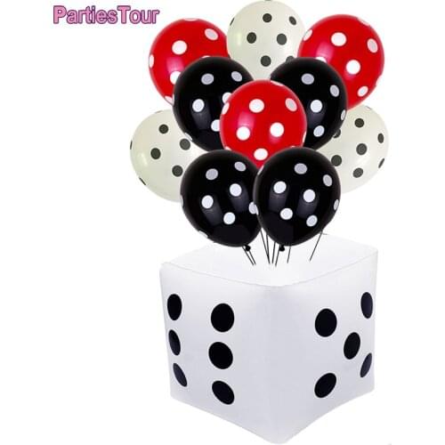 Casino Night Birthday Red and Black Balloon Kit Playing Cards Balloon Poker Foil Balloons Casino Party Decor for Las Vegas Party