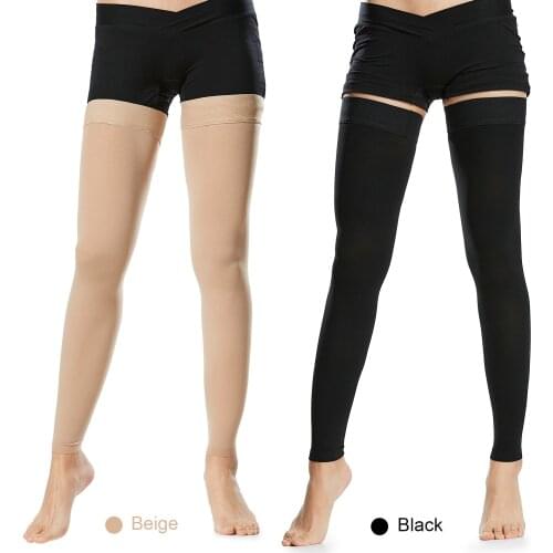 1 Pair Thigh High Compression Socks Men Women 20-30mmHg Compression Stockings Compression Sleeves for Varicose Vein Swelling