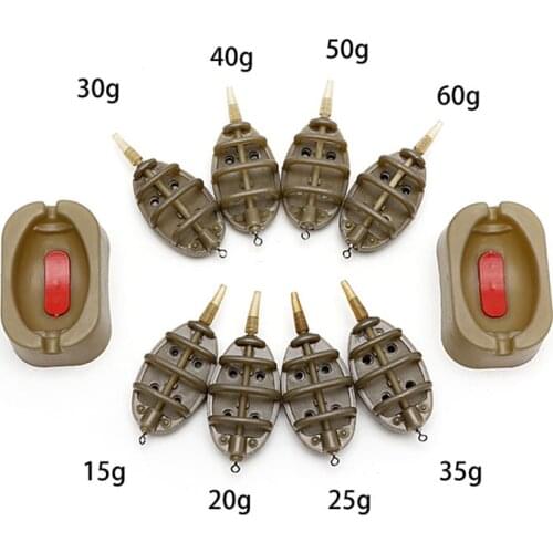 1Set Inline Method Carp Fishing Feeder 4 Feeders Mould fishing Tackle Accessories