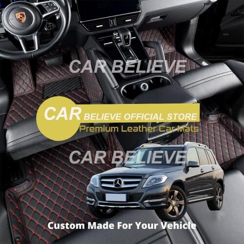 Leather Car Floor mats For Mercedes Benz GLK 2014 2013 2012 2011 2010 2009 2008 Carpets Rugs Pads Accessories