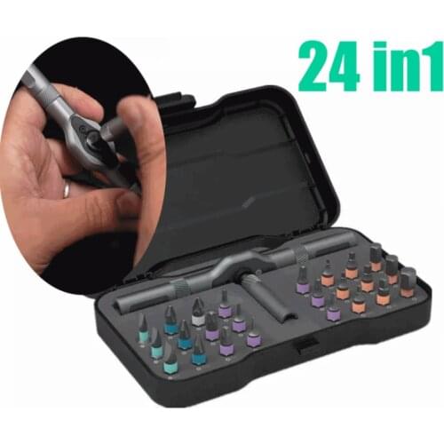 24 in1 Tool Kit Mechanical Tools Box Spanner Socket Screwdriver