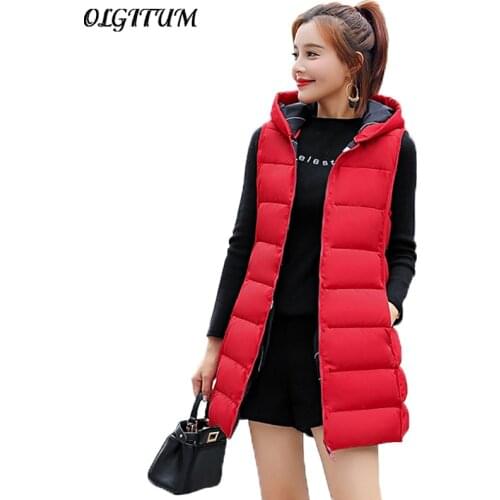 New Waistcoat For Women 2019 Winter Jacket Thicken Warm Long Casual Hooded Cotton Waistcoat Double-Sided Wear Sleeveless Vest