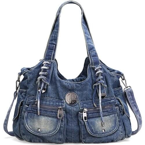 2017New Fashion Large Luxury Handbags Women Bag Designer Ladies Hand bags Big Purses jeans bagTote Denim Shoulder Crossbody sac