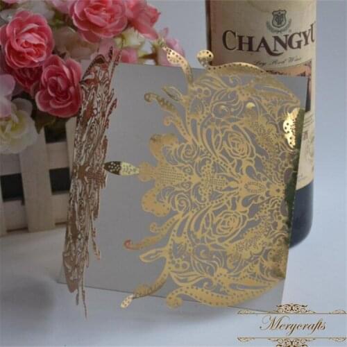 New style Shandong fashion laser cut paper crafts wedding invitation card 2017