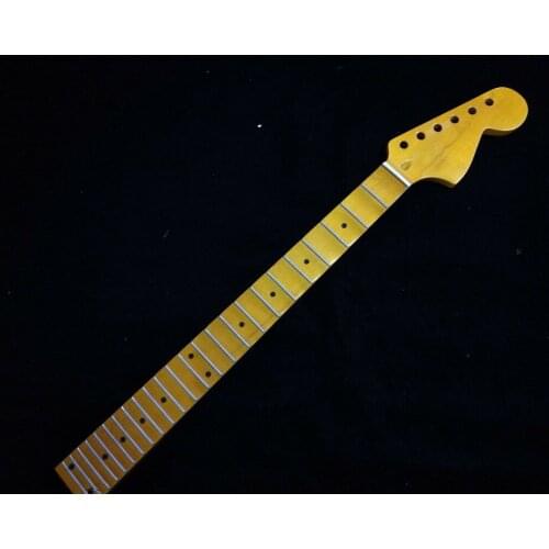 Full scalloped maple fingerboard Guitar Neck for ST style 24 Fret Maple yellow