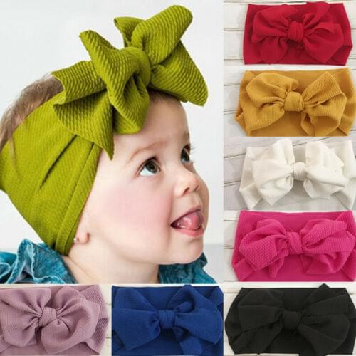 Baby Kid Newborn Infant Princess Big Bow Turbon Knot Headband Hair Band Baby Accessories Headwear Head Wrap