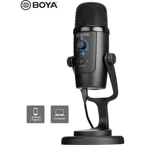 BOYA USB Professional Condenser Sound Podcast Studio Microphone For Smartphone PC Laptop Skype MSN karaoke Music Conferencing