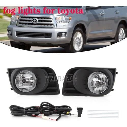 Fog Lights For Toyota Sequoia 2008-2016 headlights cover Clear Wiring Kit Switch Full Kit frame drl driving lights