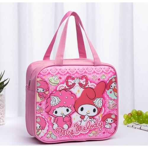 Sanrio Hello Kitty student lunch box bag cooler bag childrens handbag lunch bag tote bag My Melody storage bag