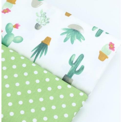 Cactus Dot Printed Twill 100% Cotton Fabric, Patchwork Cloth, DIY Sewing Quilting Material For Baby & Child