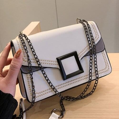 Patchwork PU Leather Crossbody Bags For Women Brand Designer Solid Color Simple Fashion Shoulder Bag Lady Luxury Small Handbags