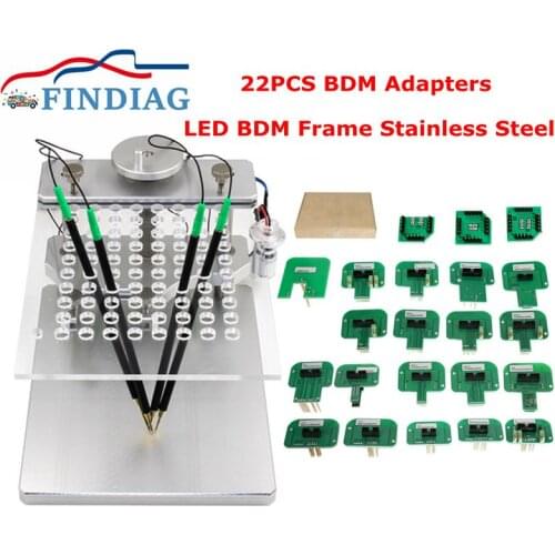 LED BDM FRAME Stainless Steel Metal Full Set 4pcs Probe For FGTECH BDM100 22pcs BDM Adapters ECU Chip Tuning Tool