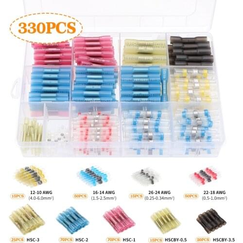 50/145/800pcs Heat Shrink Butt Connector electricos Waterproof Solder Seal Wire Connector Heat Shrink Wire Crimp Terminal Splice