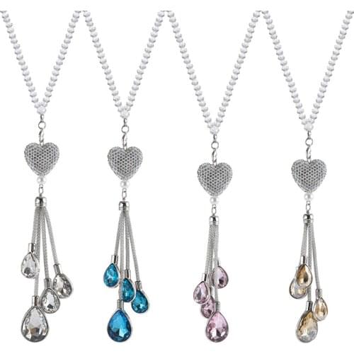 Car Rearview Mirror Pendant Rhinestone Interior Decoration Crystal Ball Diamond Decorative Suspension Car Crystal Ornaments