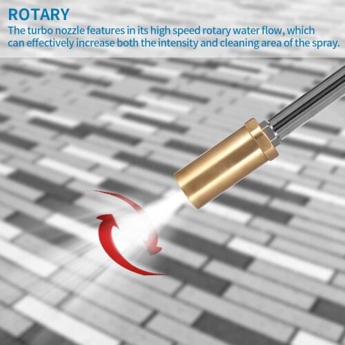 TiOODRE 2.0 Diameter Rotary Golden Car Washing Pressure Washer Nozzle Rotating 3600Psi Car Accessories Copper Ceramic Material