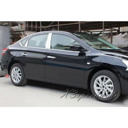High Quality Stainless Steel 20PCS Full Window + B Pillar Frame Trim Cover For Nissan Sentra Sylphy 2012 2013