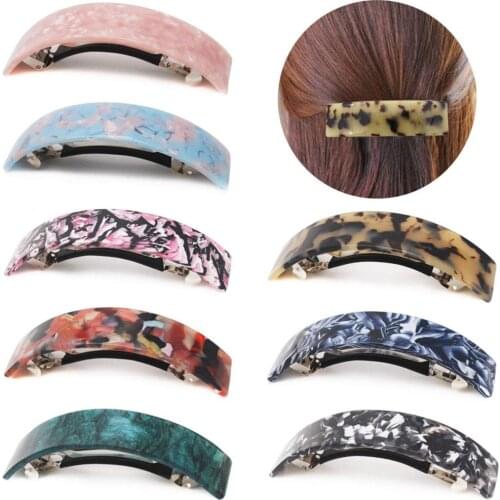 8 Pieces French Hair Barrettes for Women Ladies Retro Classic Acrylic Hair Clips, No-Slip and Durable Automatic Clasp
