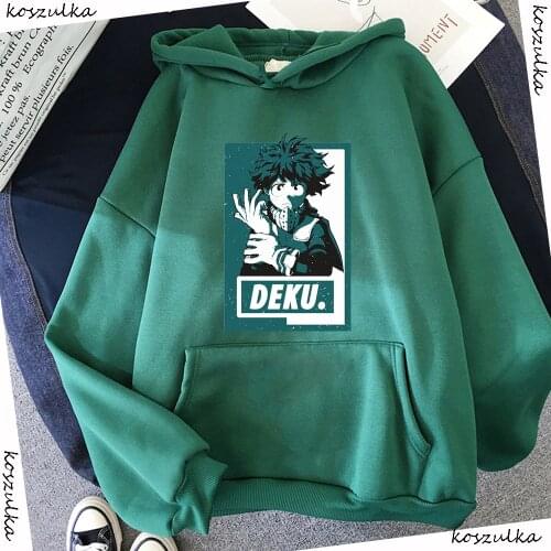 Deku Boku No Hero - My Hero Academia Hoodies Long Sleeve Womens Sweatshirts Anime Hoodie Winter Female Pullovers Green Hoody