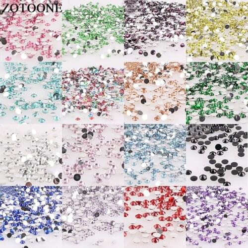 ZOTOONE 2-6mm 1000Pcs Resin Flat Back Colorful Sew On Rhinestone Nail Art Decor Trim Stickers Accessories Applique Rhinestone C