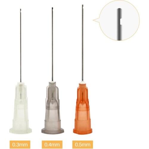 100pcs/Bag Dental Endo Irrigation Needle Tip Root Canal Irrigation Tool 0.3/0.4/0.5mm End-Closed Side Hole Syringe For Oral Care