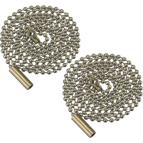 2pcs Switch Chain Extension with Connector Beaded Chains Accessories for Ceiling Fan Wall Lamp Bedside Light (Bronze)
