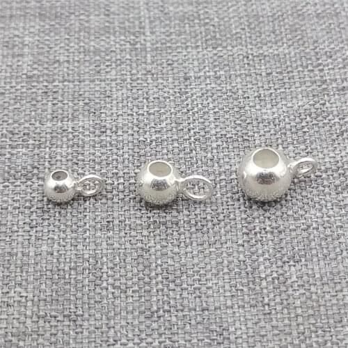 20pcs of 925 Sterling Silver Silicone Bail Beads 3mm 4mm 5mm, Stopper Bail Beads