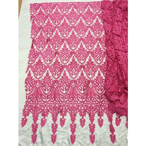 2017 New design pink color cord embroidered lace fabric water soluble lace material.high quality embroidered wholesale price