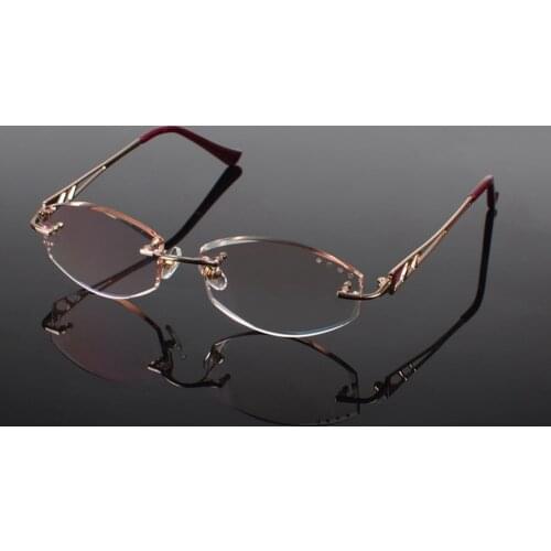 2019 New Real Rimless Alloy Luxury Diamond Cutting For Edges Reading Glasses +1.0 +1.5 +2.0 +2.5 +3.0 Aleacion Gafas De Lectura
