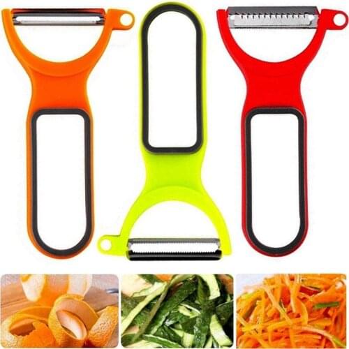 3Pcs Peeler Slicers Shredders Magic Vegetable Peeler Stainless Steel Blades with Non-Slip Handles Potato Fruits Cabbage Slicer